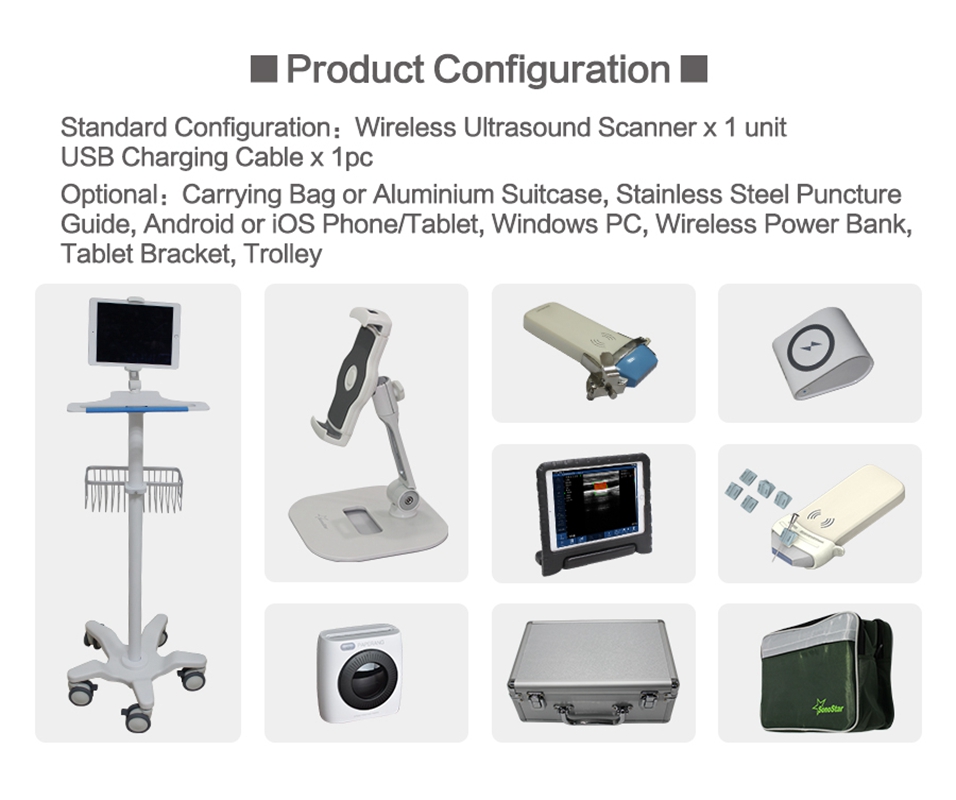 wireless dual head ultrasound probe